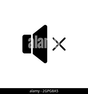 Sound on off vector glyph icon. Volume. Mute button Stock Vector