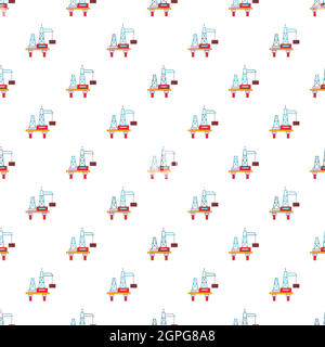 Oil pump pattern, cartoon style Stock Vector