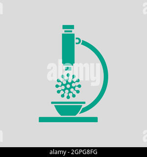 Research Coronavirus By Microscope Icon Stock Vector