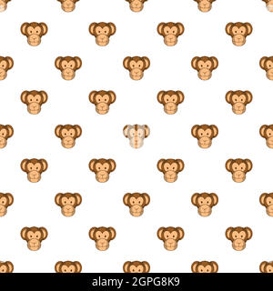 Monkey face pattern, cartoon style Stock Vector