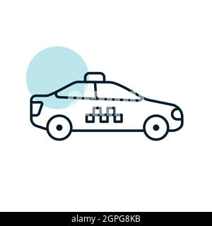 Taxi car flat vector icon Stock Vector