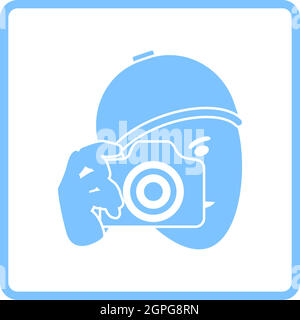 Detective With Camera Icon Stock Vector