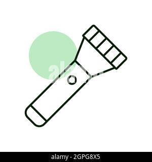Flashlight vector icon. Camping sign Stock Vector