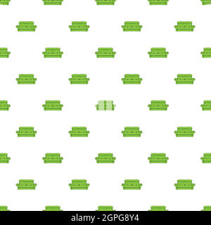 Sofa pattern, cartoon style Stock Vector