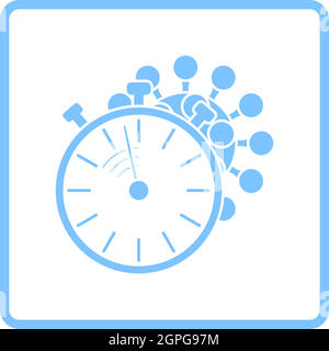 Coronavirus Molecule Under Stopwatch Icon Stock Vector