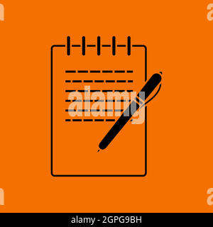 Notebook With Pen Icon Stock Vector