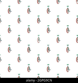 Unicycle pattern, cartoon style Stock Vector