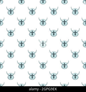Combat helmet pattern, cartoon style Stock Vector