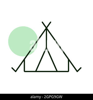 Tourist tent vector icon. Camping and Hiking sign Stock Vector