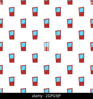 Door with glass pattern, cartoon style Stock Vector