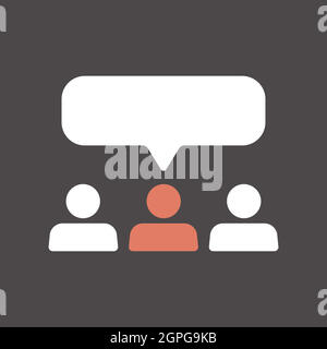 Crowd of people with text bubbles vector glyph icon Stock Vector