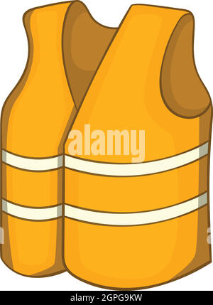 Reflective vest icon, cartoon style Stock Vector