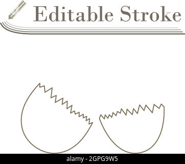 Empty Egg Shell Icon Stock Vector
