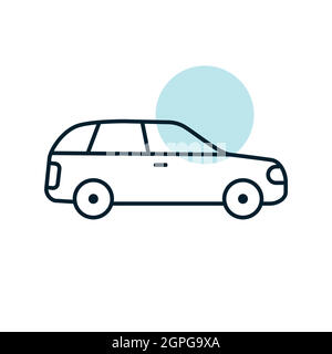 Station wagon flat vector icon Stock Vector