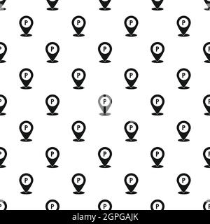 Parking, map pin pattern, simple style Stock Vector
