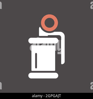 Hand flash grenade of special forces vector glyph icon Stock Vector