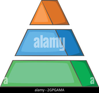 Stacked pyramid icon, cartoon style Stock Vector