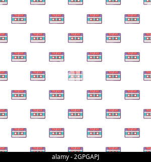 Audio cassette pattern, cartoon style Stock Vector