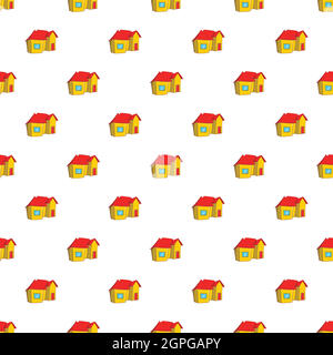 One storey residential house pattern Stock Vector