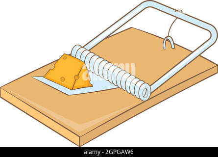 Mousetrap icon, cartoon style Stock Vector