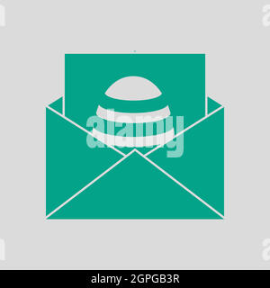 Envelop With Easter Egg Icon Stock Vector