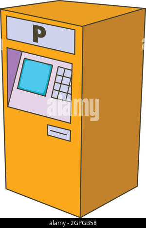 Parking fees icon, cartoon style Stock Vector
