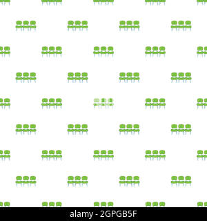 Chairs at airport pattern, cartoon style Stock Vector