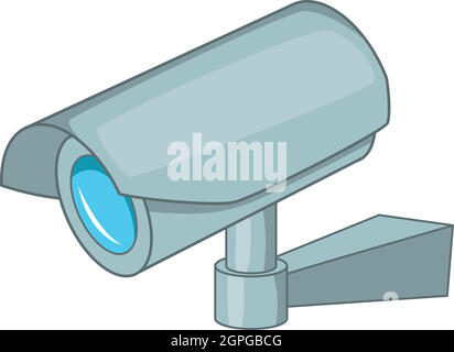 Surveillance camera icon, cartoon style Stock Vector