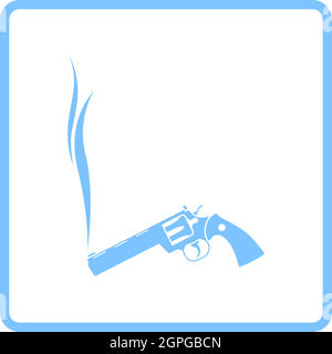 Smoking Revolver Icon Stock Vector