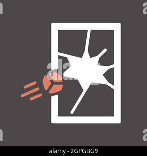 Broken store vector flat glyph icon Stock Vector