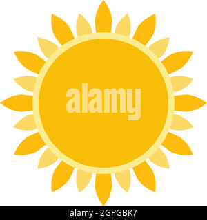 Sun, Sunshine or Sun flower symbol vector on white isolated background. Stock Vector