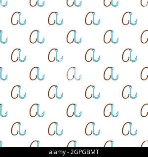 Hook on rope pattern, cartoon style Stock Vector