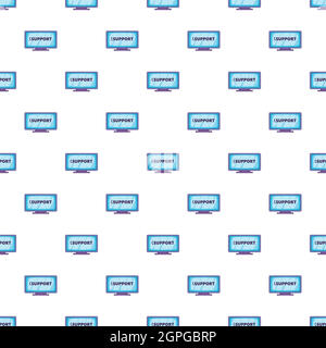 Support word on the computer monitor pattern Stock Vector