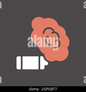 Smoke grenade vector flat glyph icon Stock Vector