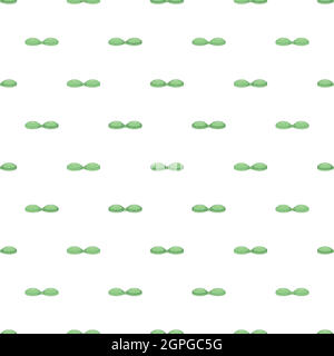 Green contact lens case pattern, cartoon style Stock Vector