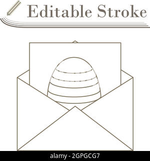 Envelop With Easter Egg Icon Stock Vector