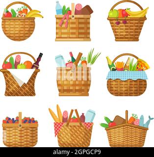 basket with fruits icon Stock Vector Image & Art - Alamy