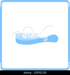 Hair In Comb Icon Stock Vector