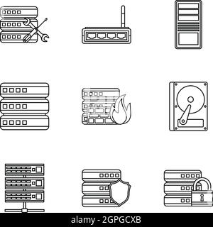 Computer setup icons set, outline style Stock Vector Image & Art - Alamy