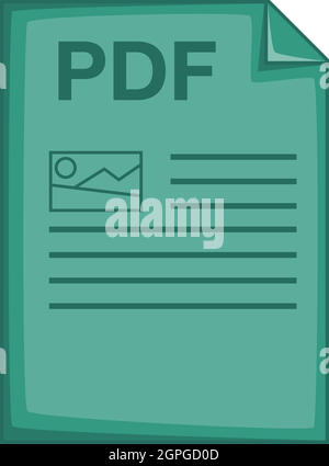 PDF file icon, cartoon style Stock Vector