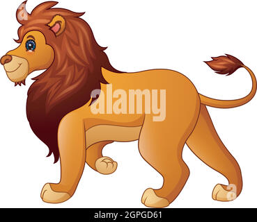 Vector illustration of Cute lion cartoon Stock Vector
