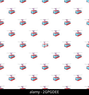 Funicular railway pattern, cartoon style Stock Vector