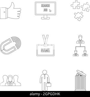 Employee career line icons collection. Strategy, Conversion, Pipeline ...