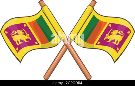 Sri lanka flag icon, cartoon style Stock Vector