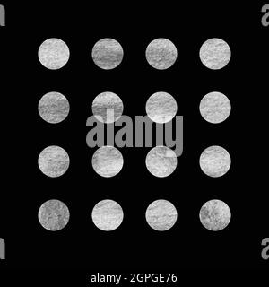 Watercolor silver round smear on black background. Vector illustration for web, template, posters, card, decoration,wrapping paper. Contrast colorful Stock Vector