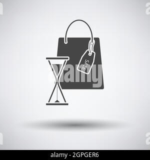 Sale Bag With Hourglass Icon Stock Vector