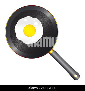 Egg Frying In The Pan Stock Vector