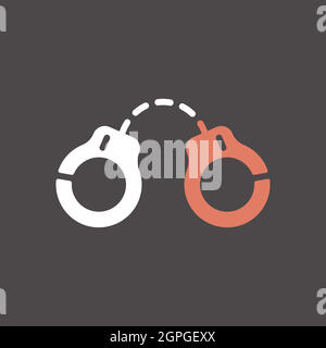 Handcuffs vector glyph icon. Police sign Stock Vector