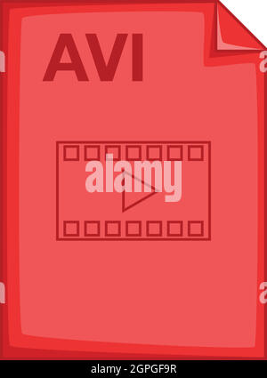 AVI file icon, cartoon style Stock Vector