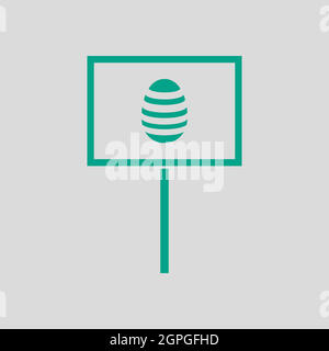 Easter Pointer With Egg Icon Stock Vector